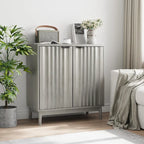 Freestanding Wash Grey Fluted Sideboard Cabinet with Adjustable Shelf - Stylish Wood Storage Solution - image 2