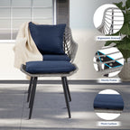 Ainfox 7 Pcs Outdoor Patio Furniture Sofa Set on Sale, Grey Rattan Grey Cushion - image 42