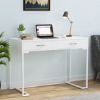 Modern Computer Desk with 2 Drawers - Stylish Study Writing Table with Storage for Home Office - image 2