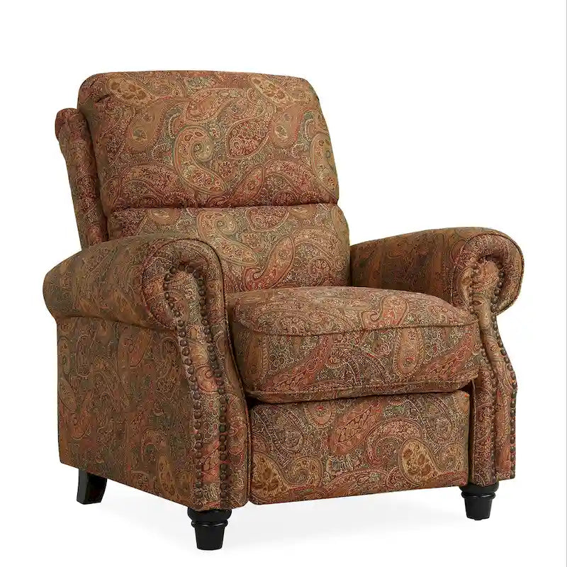 Push Back Recliner Chair with Padded Cushion and Solid Wood Legs - image 8