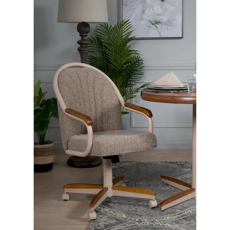 Casual Dining Cushion Swivel-and-Tilt Rolling Caster Chair - image 2