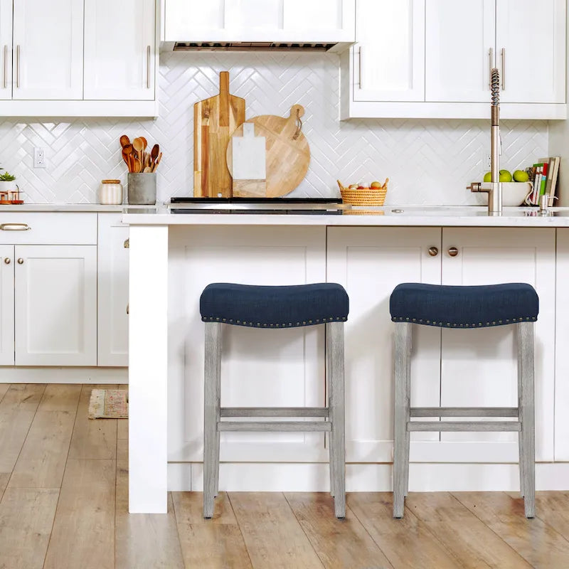 Set of 2 Jameson Gray Upholstered Polyester 29-Inch Bar Stools - image 6
