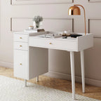 Nathan James Daisy Modern Farmhouse Desk with Storage and Brass Accents - image 1
