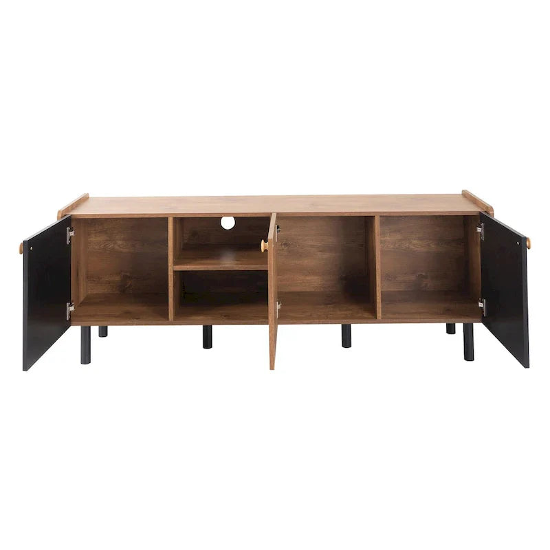 Mid-Century Modern TV Stand with 3 Cabinets - Media Console for TVs up to 70 inches, Stylish Entertainment Center with Storage for Living Room - image 17