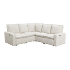Linen Upholstered Power Recliner L-Shaped Sectional Sofa with USB Port - Soft Home Theater Seating for Living Room - image 9