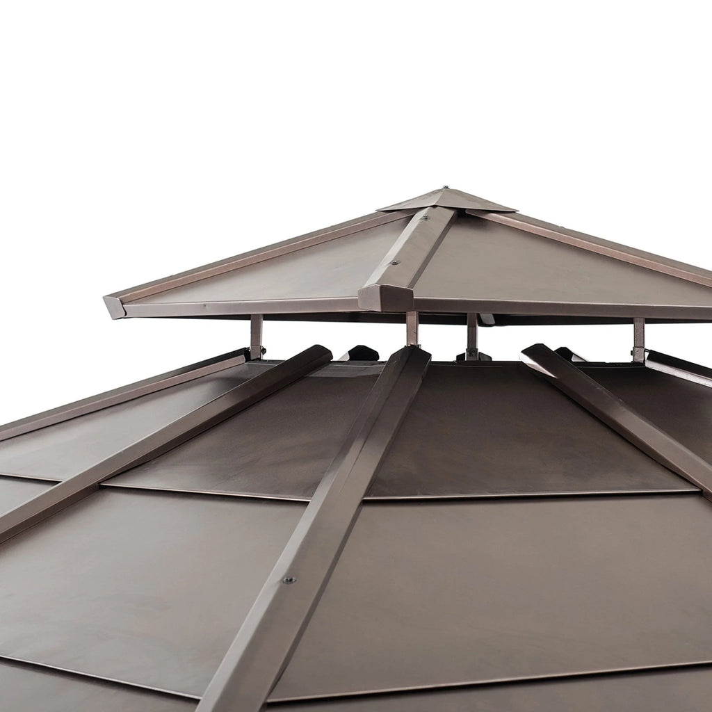 10 ft. x 10 ft. Cedar Framed Gazebo with Steel 2-Tier Hip Roof Hardtop - image 5