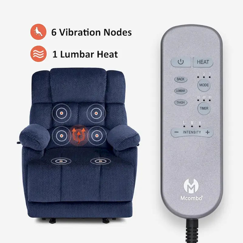 MCombo Heated Massage Electric Recliner Chair for Living Room - Fabric R6233 - image 17