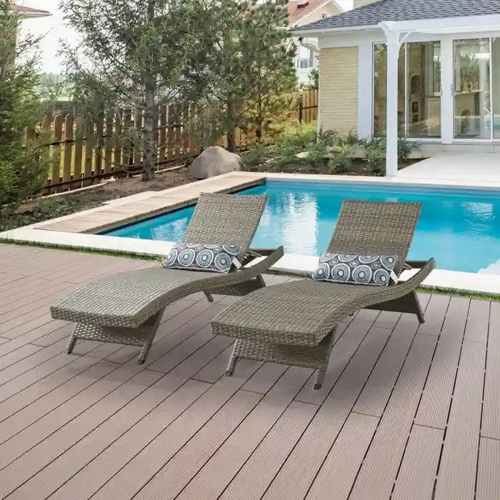 All Weather Wicker Chaise Lounge - Set of 2 - image 1