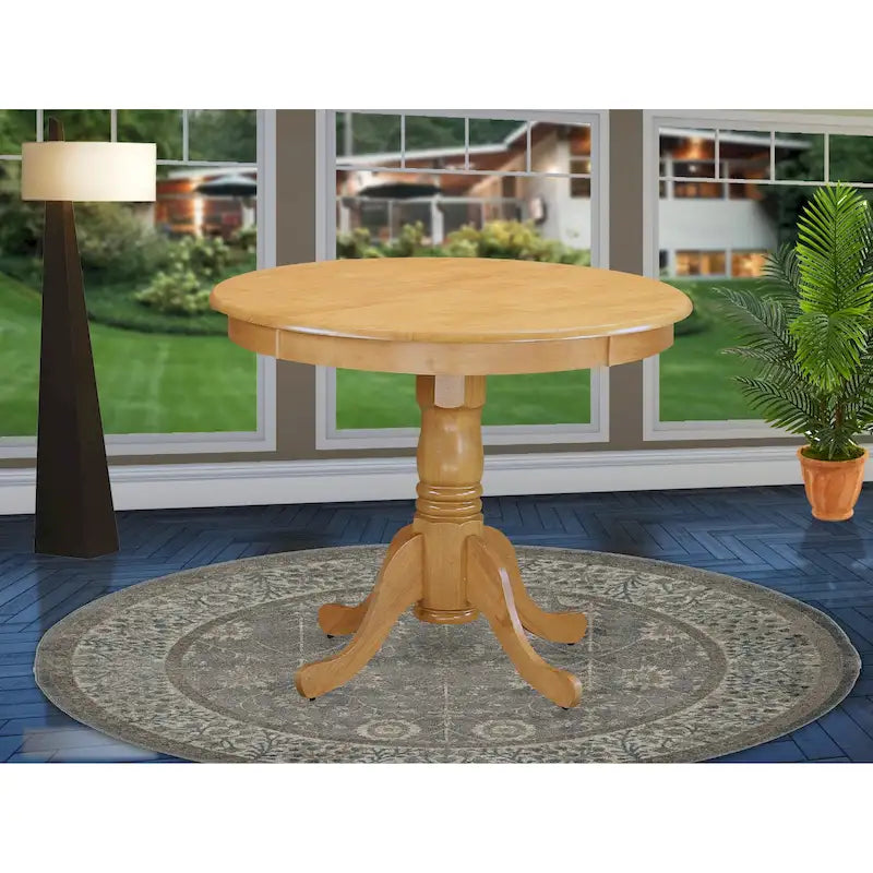 East West Furniture Antique Round Dining Table - 36x36 Inch Kitchen Table with Pedestal Base (Multiple Finish Options) - image 4