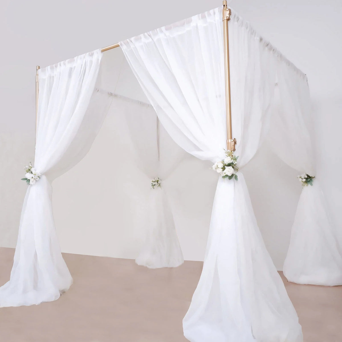 Efavormart 10ft / 4 Post Gold Metal DIY Photography Backdrop Stand, Wedding Arch Canopy Tent - image 9