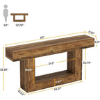 63-Inch Brown and Gray Slim Wooden Console Table for Entryway - image 5