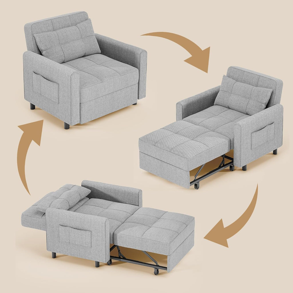 Sofa Bed Chair 3 in 1 Convertible Pullout Single Sleeper Chair Bed Spacious Multifunctional Sofa - image 38