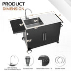 AECOJOY Stainless Steel Outdoor Kitchen Sink with Hose Hookup and Grill Prep Table Island Cabinets - image 3