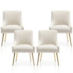 SEYNAR Set of 4 Modern Glam Boucle Velvet Dining or Vanity Chairs with Rear Handle - image 11