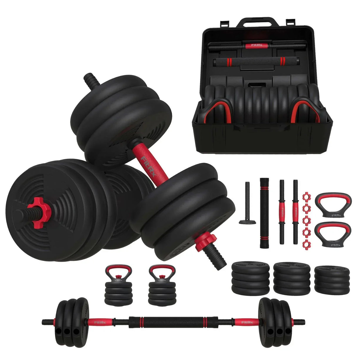 SmartBell Gym, 60lb 4-in-1 Portable Interchangeable Dumbbell, Barbell, and Kettlebell Set with Adjustable Weights, - image 1