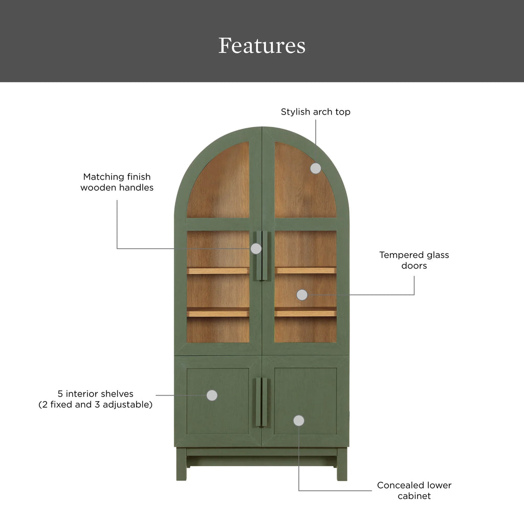 Better Homes & Gardens Juliet Kitchen Rounded Arch Cabinet, Rich Black - image 32