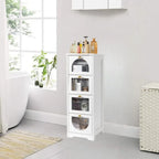 Compact Wooden Bathroom Floor Cabinet with 4 Drawers for Storage - image 2