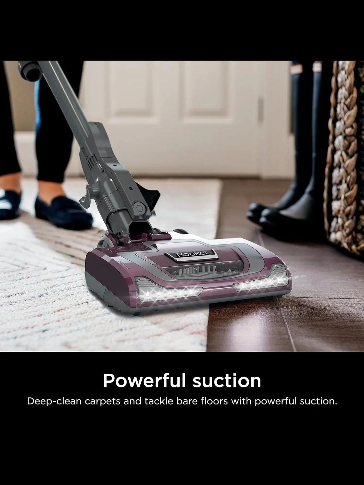 Shark Rocket Deluxe Pro Corded Stick Vacuum, Lightweight, XL Dust Cup, LED Headlights, Pet Hair Tools, Bordeaux/Silver - image 3