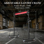 2025  1 Ton Adjustable Gantry Crane, 2200 lbs Capacity, Height Adjustable 96.5"-143.7", Portable Hoist for Factory, Construction, Warehouse, Auto Repair - image 2