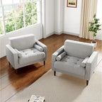 Set of 2 Modern Wide Armchairs in Corduroy - Accent Chairs - image 38