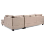 Malone 111-Inch Suede 4-Seater Sectional Sofa with Two Throw Pillows - Dimensions: 111L x 78W x 34H - image 28