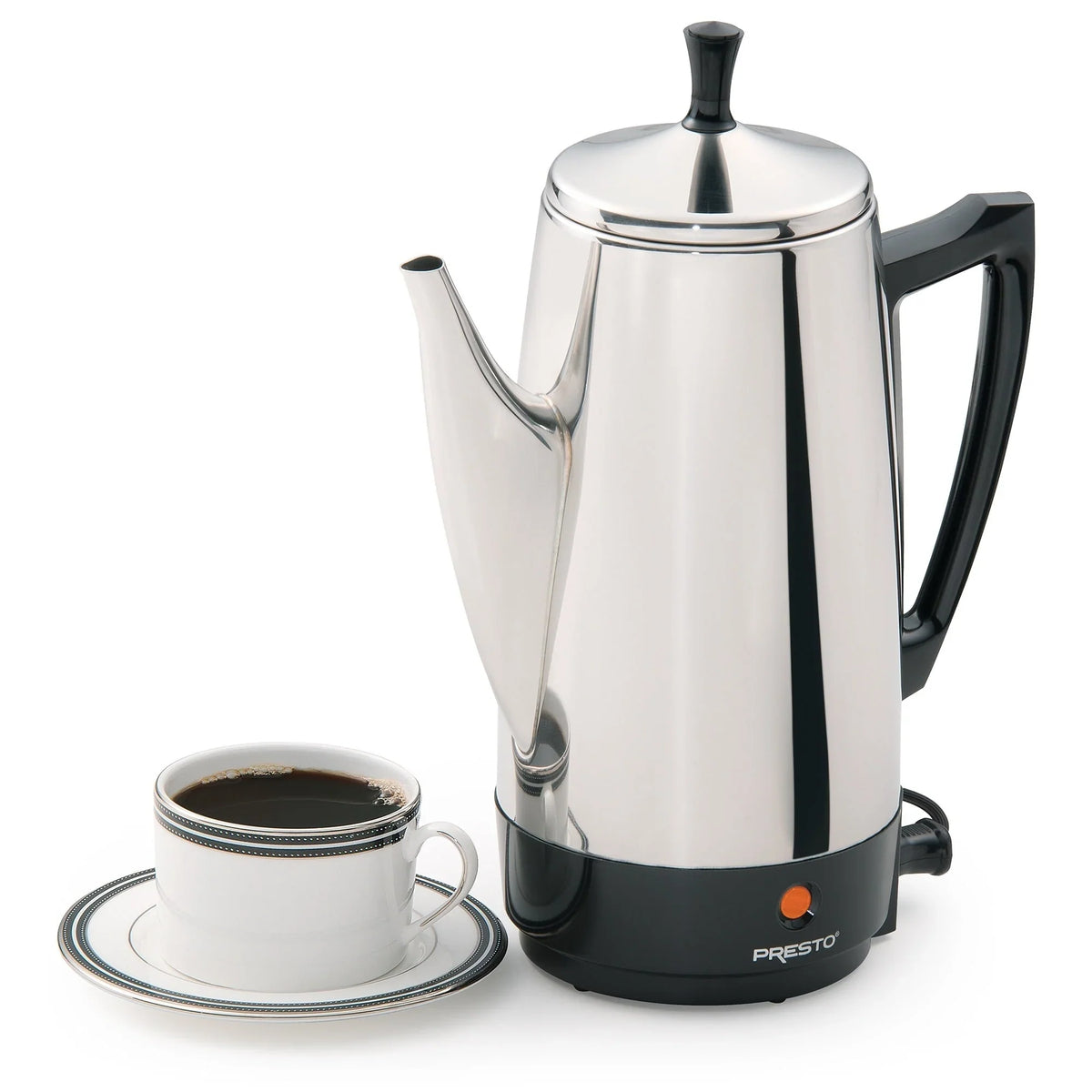 Presto Stainless Steel Coffee Maker, 12 Cup Robust Percolator Coffee, Silver - 2.79 - image 8