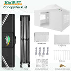 COBIZI 10x20 Heavy Duty Pop up Canopy Tent with 6 sidewalls Easy Up Commercial Outdoor Canopy Wedding Party Tents for Parties All Season Wind & Waterproof Gazebo with Roller Bag,Black(Frame Thickened) - image 61