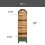 Better Homes & Gardens Juliet Narrow Arch Bookcase, Deep Green and Light Honey - image 4