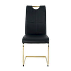 4-Piece Modern Faux Leather Dining Chair Set with Gold Metal Legs and Padded Seats - image 18