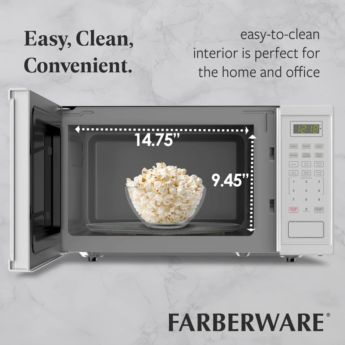 Farberware FMGZ09BKA 0.9 Cu. Ft. Microwave Oven, 900W, Digital Control, LED Display, 6 Cooking Presets, Black - image 31
