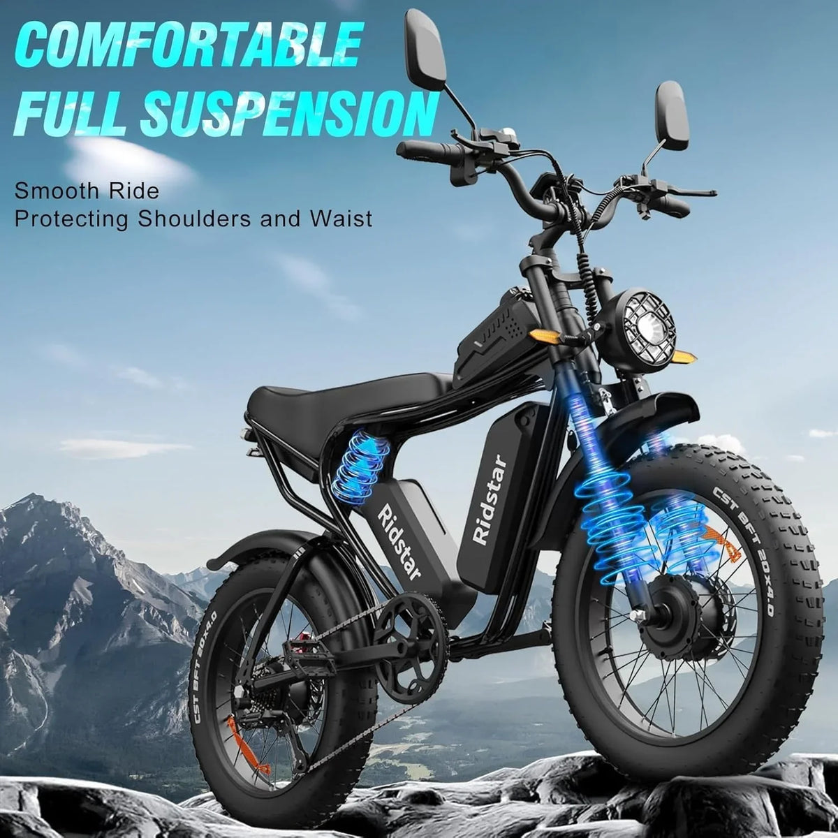 Electric bike Q20, 2000W, 52V, 30-180 miles, all-terrain fat bike for adults - image 2