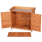 Outdoor Garden Patio Wooden Storage Cabinet Furniture Waterproof Tool Shed - image 4