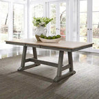 Lindsey Farm 7-Piece Trestle Table Set in Gray and Sandstone - image 13