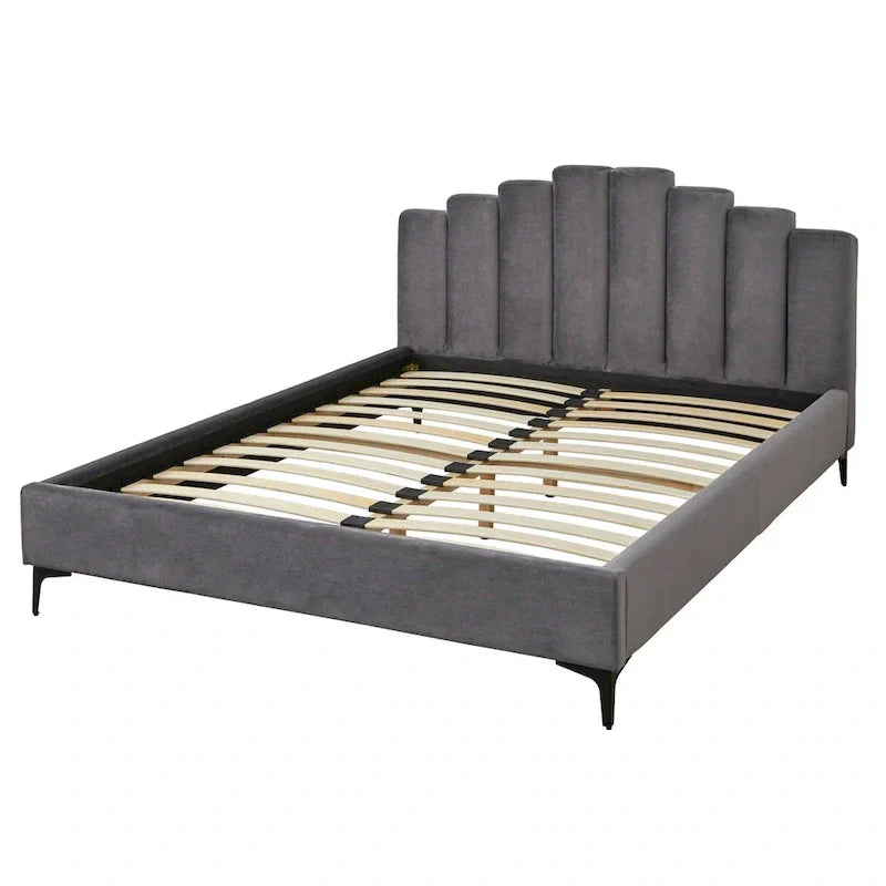 Lifestorey Modern Queen Platform Bed with Stark Velvet Upholstery - image 10