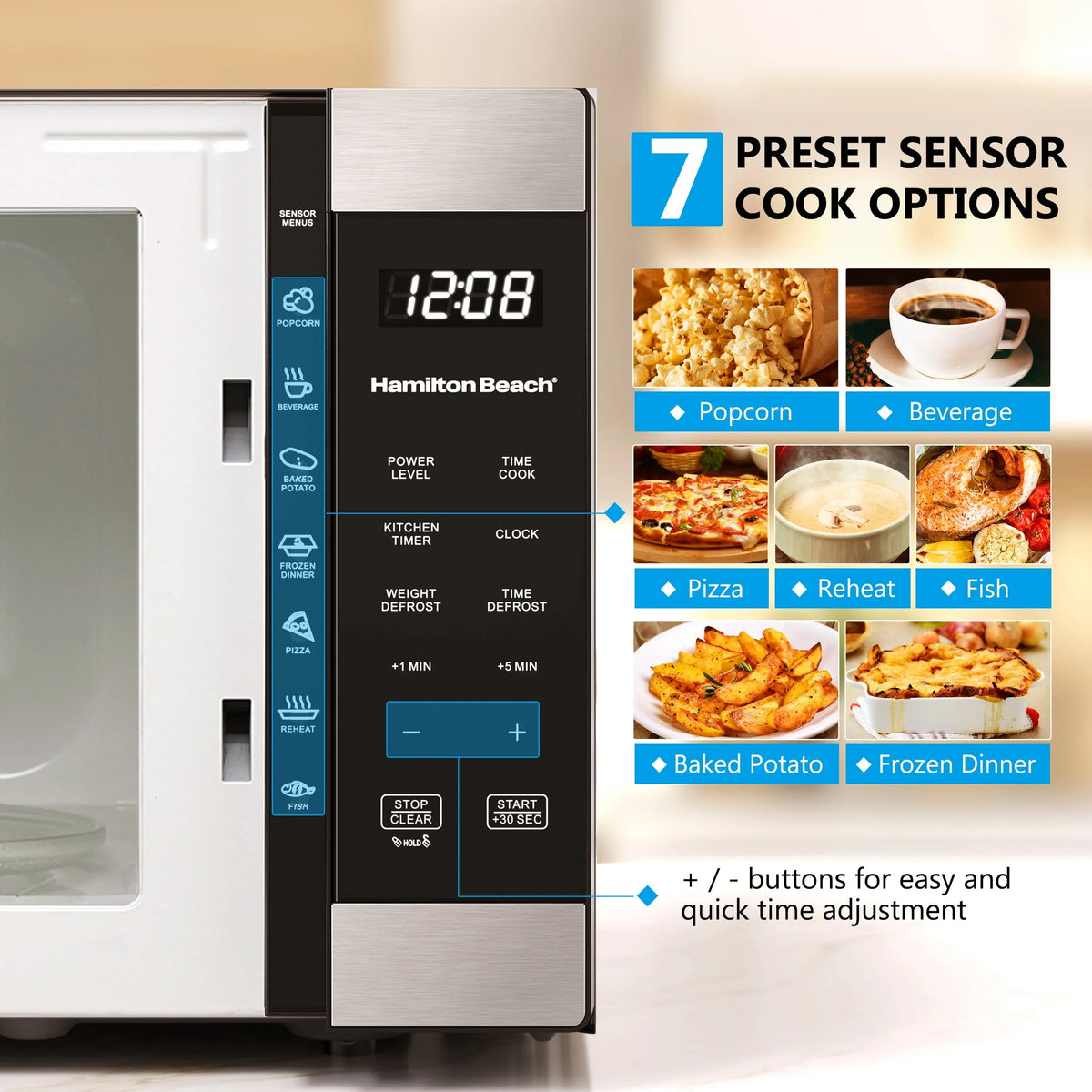 Hamilton Beach 1.6 cu ft Sensor Cook Countertop Microwave Oven in Stainless Steel - image 6