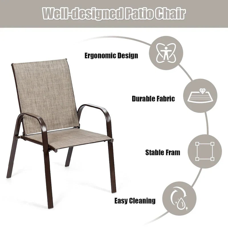 Costway Set of 4 Patio Chairs with Armrests for Garden and Deck - View Details - image 37