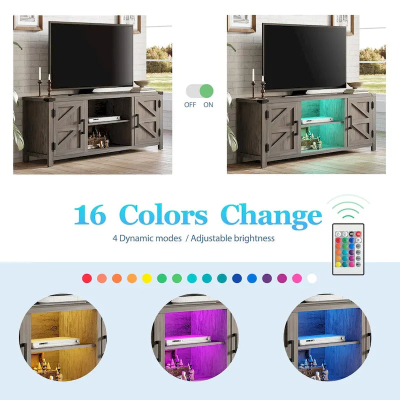 Rustic Farmhouse Barndoor TV Stand - Entertainment Center for TVs up to 70 Inches - image 21