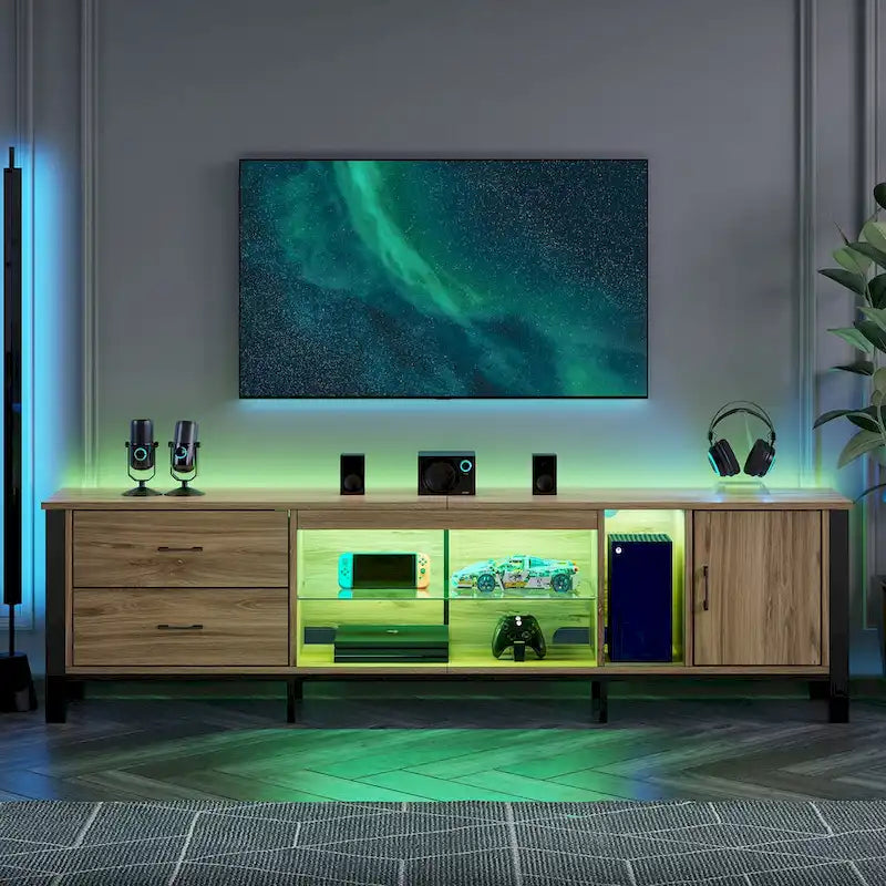 Contemporary 80-Inch TV Stand for 75/80/85 Inch TVs with 2 Drawers - image 32
