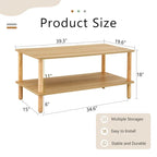 39-Inch Coffee Table with Two-Tier Design and Rubberwood Legs - image 7