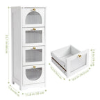 Compact Wooden Bathroom Floor Cabinet with 4 Drawers for Storage - image 5