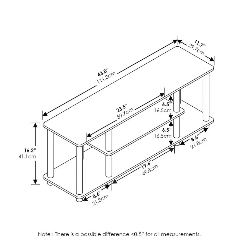 Furinno Turn-N-Tube Tool-Free 3D 3-Tier TV Stand for Entertainment - image 5
