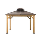 10 ft. x 10 ft. Cedar Framed Gazebo with Steel 2-Tier Hip Roof Hardtop - image 1