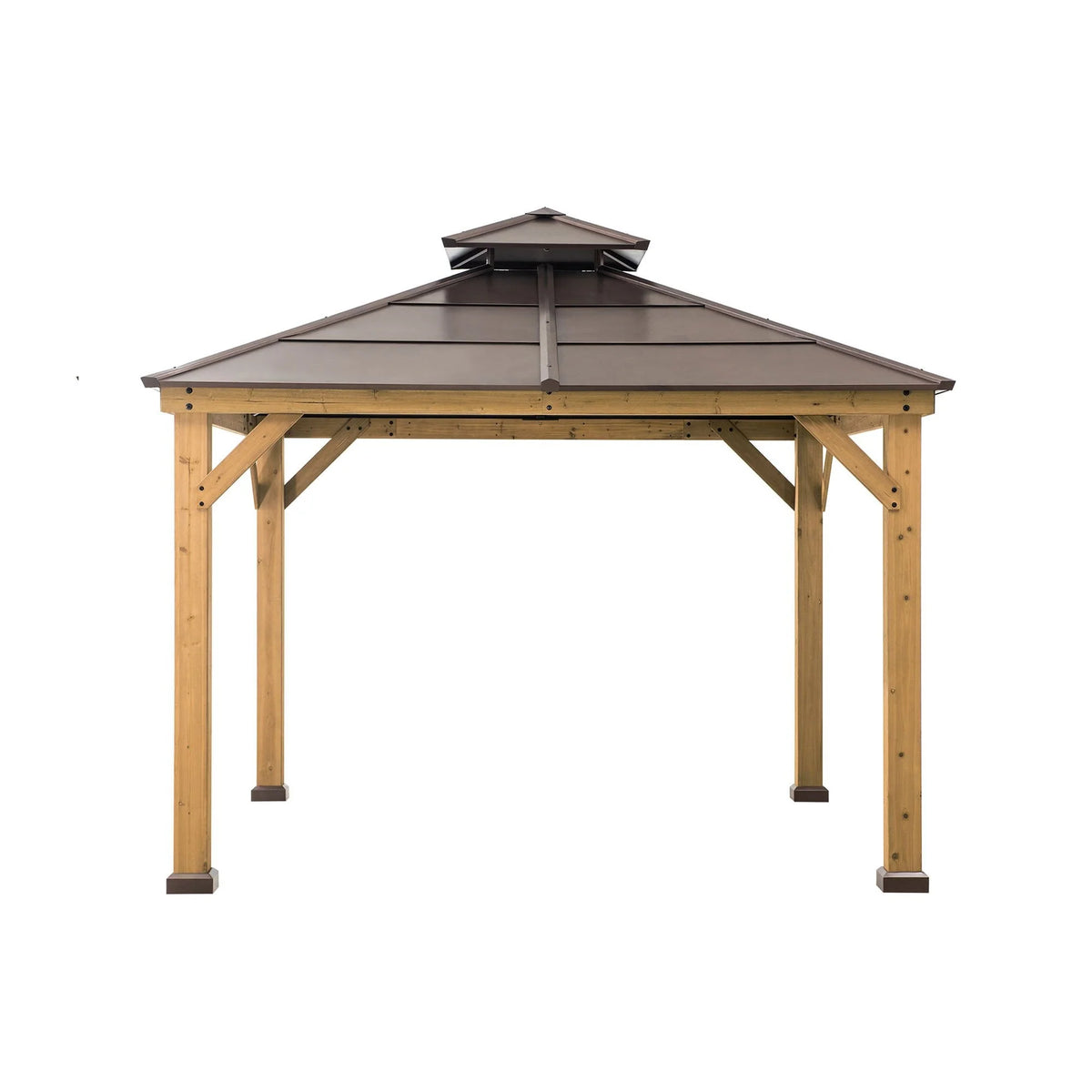 10 ft. x 10 ft. Cedar Framed Gazebo with Steel 2-Tier Hip Roof Hardtop - image 1
