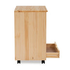 25.25-Inch Natural Brown Wide Rolling Storage Cabinet Featuring 6 Drawers - image 4