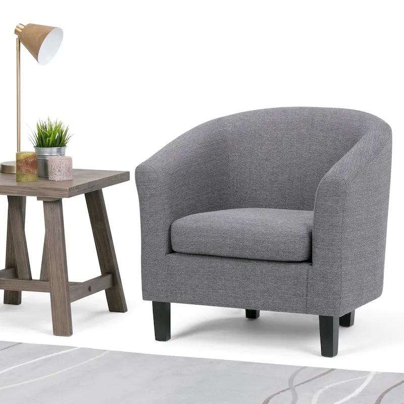Modern Tub Accent Chair with Upholstered Seat and Wooden Legs - image 18