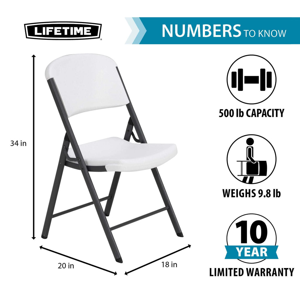 Lifetime Combo Set of (4) 8 - Foot Rectangle Folding Tables & (32) Chairs, Indoor/Outdoor Use, White (80147) - image 4