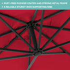 JUSTLET 10ft Heavy Duty Patio Hanging Offset Cantilever Patio Umbrella W/ 4-Piece Base Included Included, Beige - image 31