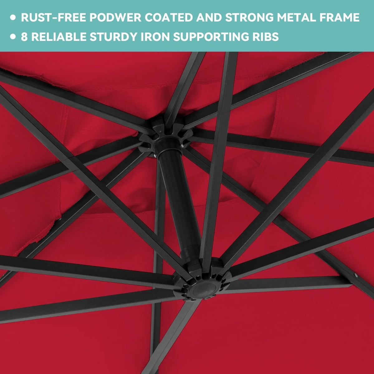 JUSTLET 10ft Heavy Duty Patio Hanging Offset Cantilever Patio Umbrella W/ 4-Piece Base Included Included, Beige - image 31