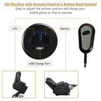 Electric Power Lift Recliner, Leather Massage Reclining Sofa, Elderly Lift Chair with Lumbar Heating & 8 Vibrating Nodes, Cup Holder, USB Port - image 23
