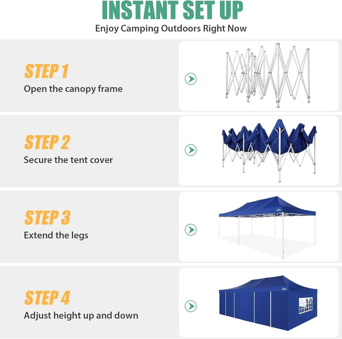 COBIZI 10x20 Heavy Duty Pop up Canopy Tent with 6 sidewalls Easy Up Commercial Outdoor Canopy Wedding Party Tents for Parties All Season Wind & Waterproof Gazebo with Roller Bag,Black(Frame Thickened) - image 235